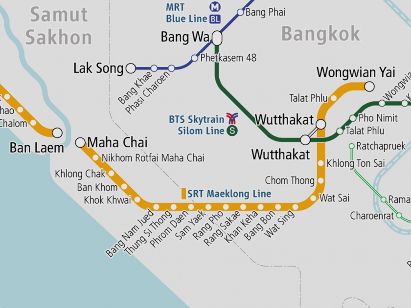 New stations "Wutthakat" and "Nikhom Rotfai Maha Chai" opened on the SRT Maeklong Line