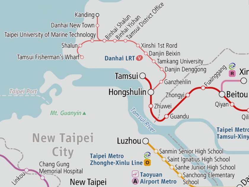 Newly opened the first section of the Danhai LRT Lanhai Line