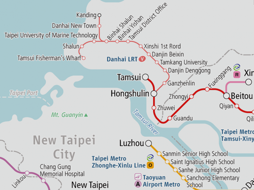 Danhai Light Rail Map Newly Opened The First Section Of The Danhai Lrt Lanhai Line - [Wtm] World  Transit Maps