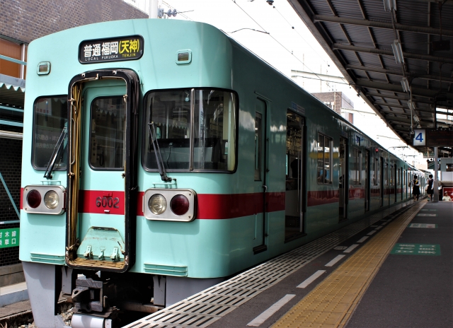 Nishitetsu type 6000 train on the Tenjin Omuta Line