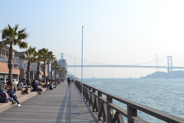 Kanmon Straits and Kanmon Bridge seen from the Karato Market in Shimonoseki City, Yamaguchi ©Katsumi