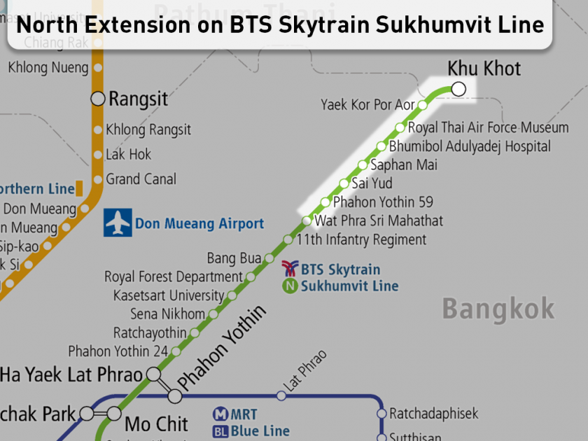 North Extension on BTS Skytrain Sukhumvit Line