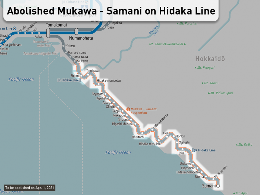 [Look at the Railway Map] Abolished Mukawa - Samani on Hidaka Line