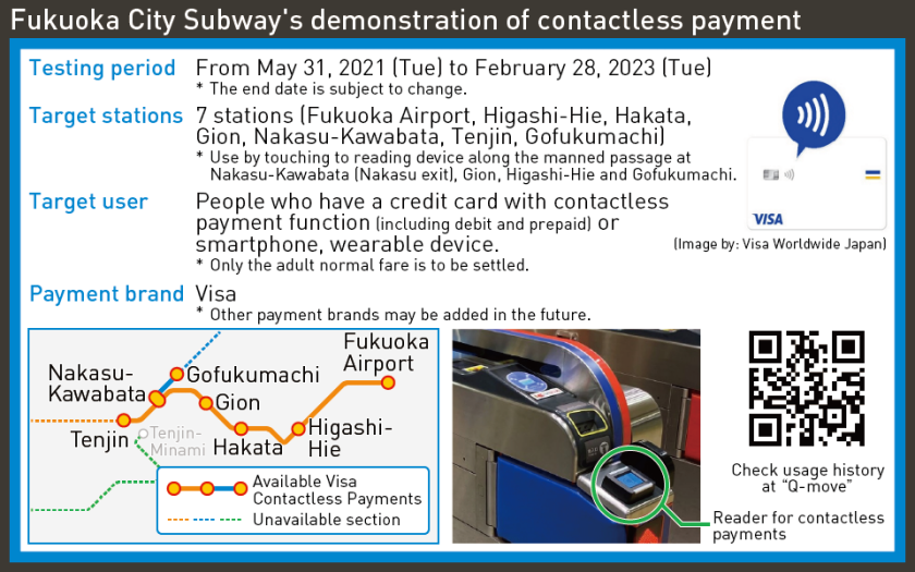 Fukuoka City Subway's demonstration of contactless payment
