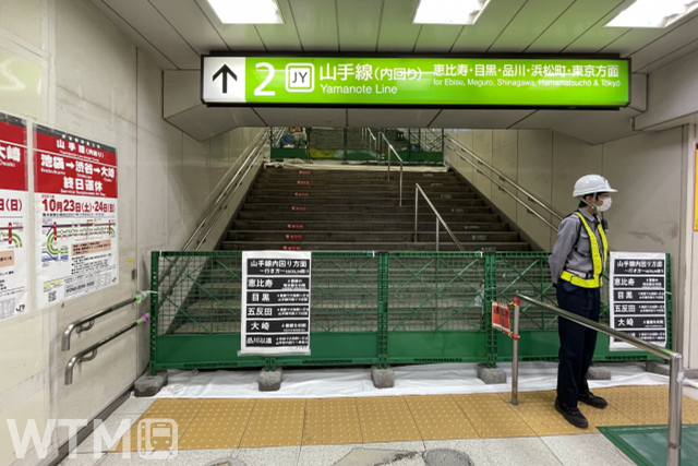 The Yamanote Line platform at Shibuya Station, which was closed during the track switching work in October 2021 (エルエルシー/PhotoAC)