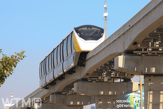Alstom "Innovia 300" monorail undergoing trial operation on the MRT Yellow Line