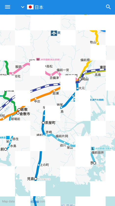 Before the introduction of tile cache, the map was loaded via the internet