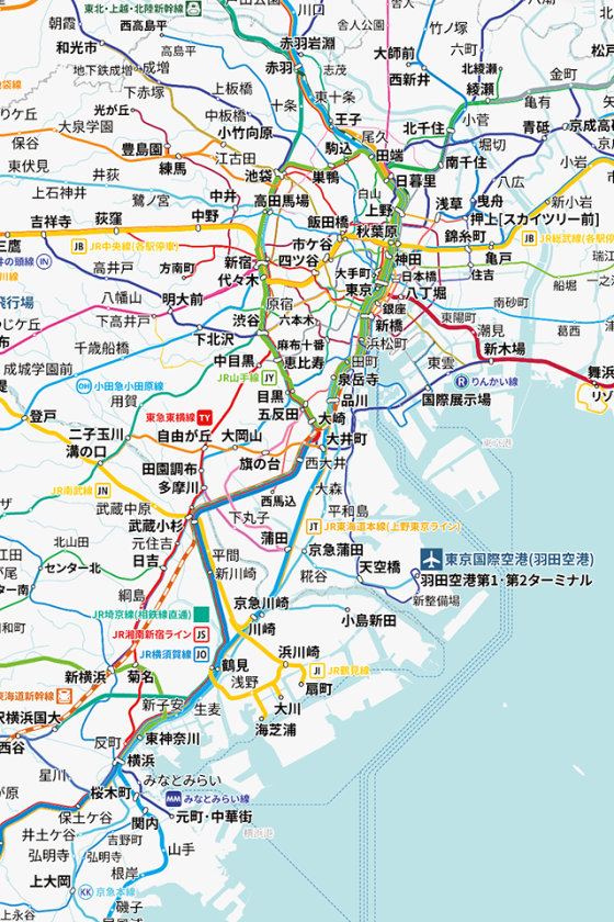 [After improvement] All tracks are still displayed even when zoomed out, and the number of station names displayed has increased significantly