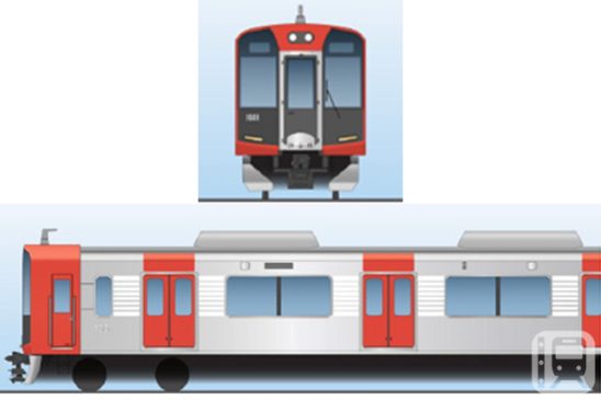 The new design of the Hanshin 1000 series trains features the "Re Vermilion" color scheme (Courtesy of Hanshin Electric Railway)