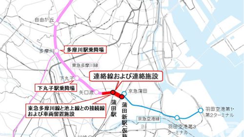 Plan outline of the New Airport Line (provided by Tokyu Railways)