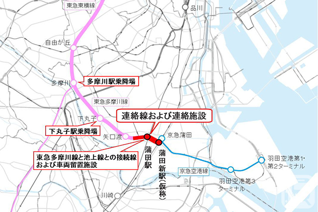 Plan outline of the New Airport Line (provided by Tokyu Railways)